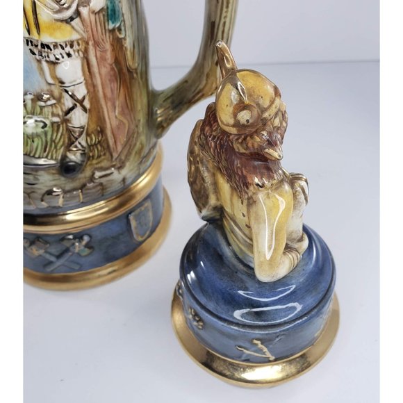 Vintage Viking Warrior Stein Valhalla Signed LM Hand Painted - Picture 4 of 16